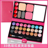 33 Colors Eye Shadow Powder Blush Lipstick Lasting Cosmetics Makeup Set with Mirror For Beginner Kids Travel Portable Palette