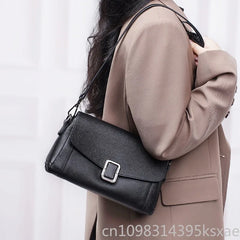 Premium Leather Handbag Chic Minimalist Crossbody Shoulder Bag for Work Commute Stylish Underarm Bag