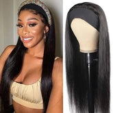 Headband Wig Human Hair Bone Straight Human Hair Wigs Full Machine Made Peruvian Human Hair Wigs For Black Women Easy to Go