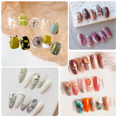 Nail Art Pattern Nail Plate Japanese Short Style Square Shaped Single Number Oval Sample Making Color Palette Display