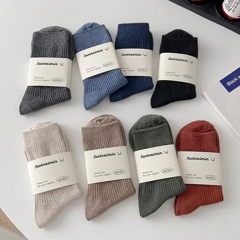 Mens Casual Cotton Socks Breathable Long Business Socks