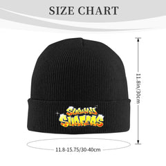 Subway Surfers Logo Game Knitted Caps Women's Men's Skullies Beanies Winter Hat Acrylic Parkour Sport Crochet Cap