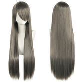 Cosplay wig, colored long straight hair, female character styling Synthetic fiber wig
