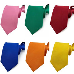 New Fashion 8cm Orange White Zipper Ties for Men Silk Solid Necktie for Business Office Gift Men's Tie Pre Knotting
