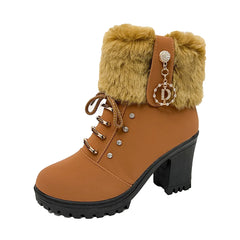 Women Boots Winter Comfortable Designer High Heels Shoes for Women 2025 New Short Platform Ankle Boots Elegant Zapatos De Mujer
