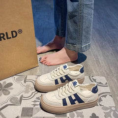 Women's Vulcanize Shoes Design Round Toe Lace Up Sports Casual Women's Sneaker Shoes Comfortable flat shoes zapatos de mujer