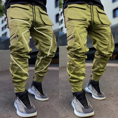 Mens Gym Cargo Pants Hip Hop Multi-pocket Fitness Sweatpants Jogging Trousers Man Casual Streetwear Sports Joggers Trackpant