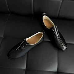 Flats Slip On Silver Women Flat Shoes Genuine Leather Sheepskin Comfort Beige Simple Shoes Spring Autumn Soft Loafers Square Toe
