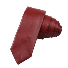 New PU Leather Ties for Men Casual Neckties 5cm Slim Fashion Solid Color Mens Necktie for Wedding Business Suit Tie