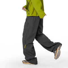 Men's Cargo Pants Summer Quick-Dry Waterproof Mountain Climbing Long Trousers with Side Zipper Pockets Elastic Waistband