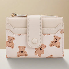 New Wallet for Women - Short PU Leather Card Bag with 4 Slots & Coin Pocket (Lightweight Gift)
