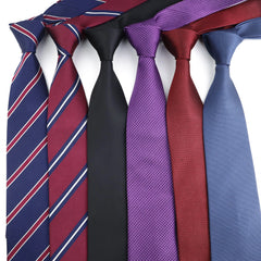 Fashion 100% Silk Tie For Men Classic Red Blue Striped Jacquard Woven Necktie Formal Business Office Cravat Accessories Gift