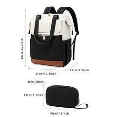 Fashionable women's two-color backpack, suitable for commuting, equipped with adjustable straps for travel and leisure