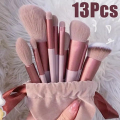 13 PCS Makeup Brushes Set Professional Eye Shadow Foundation Women Cosmetic Brush Eyeshadow Blush Beauty Soft Make Up Tools Bag