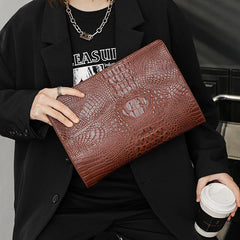 Luxury Crocodile PU Leather Men's Clutches Bag Fashion Men Women Clutches Handbags Casual Business Envelope Bag Clutch IPAD Bags