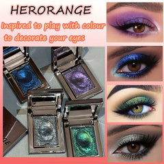 Single Color Eyeshadow, Dazzling Sparkle, Brightening, Long-Lasting Color, Waterproof and Sweat-Proof, Natural, Cosmetics for Creating Exquisite Eye Makeup, Suitable for Music Festivals, Parties, and Role-Playing