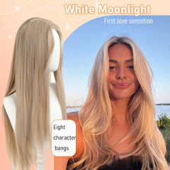 Synthetic wig linen long straight hair with bangs long curly hair ponytail extensions dirty braids Halloween Christmas gifts