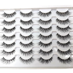 14 pair False Eyelashes handmade Transparent Stem Soft Cross Natural Long Eye Lashes Daily Makeup Tools Art Thick Fake Eyelashe