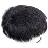 Men's Short Human Hair Tops for Man Human Hair Wig Pieces Cover Gray Hair Add Volume Crown Hair Replacement Patches Synthetic