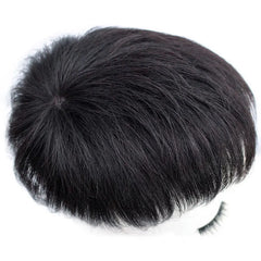 Men's Short Human Hair Tops for Man Human Hair Wig Pieces Cover Gray Hair Add Volume Crown Hair Replacement Patches Synthetic