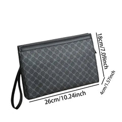 Mens Business Clutch Bag Large Capacity Plaid Style