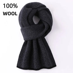 100% Wool Scarf Man Scarves Hickened Thermal Bib Birthday Present Gift for Father's Day Accessory Hijab