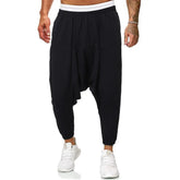 Men's Harem Pants Drop Crotch Japanese Streetwear Individualized Design Track Pants Ankle Length Casual Oversized Pants