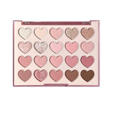 Heart-shaped 20-color Eyeshadow Palette Matte Shimmer Pink Purple Eye Shadow Tray Lasting Glitter Eye Pigments Christmas Makeup