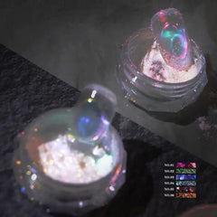 Nail Glitter Aurora Ice Transparent Laser Rainbow Mirror Gel Pigment Powder Chrome Nail Charm Gel Polish Art Decoration Supplies