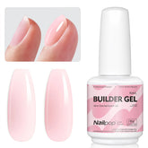 Nailpop Builder Nail Gel 4 Colors Base Coat Strengthener Thickening Extension Rhinestone Glue Gel Polish Brush in Bottle 15ml