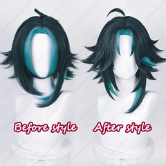 Xiao Cosplay Wig 40cm/90cm Long Mixed Color Scalp Wigs Heat Resistant Synthetic Hair