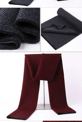 100% Wool Scarf Man Scarves Hickened Thermal Bib Birthday Present Gift for Father's Day Accessory Hijab