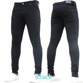 Man Pants Retro Washing Zipper Stretch Jeans Casual Slim Fit Trousers Male Plus Size Pencil Pants Denim Skinny Jeans for Men