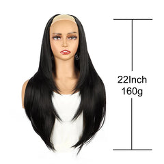 WIGSIN 22Inch Synthetic V-shaped Layered 4 Clips Long Straight Hair Extension Fashion Invisible Hairpiece Wig for Women