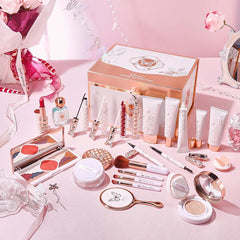 22Pcs/ Set Makeup Sets Included Long Lasting Lipsticks BB Cream Concealer Comestics Mushroom Puff Loose Pwder Highlight Blush