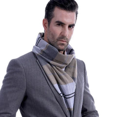 Classic Scarf for Man Winter Imitation Cashmere Scarves Luxury Brand Scarfs Keep Warm Outdoor Neckerchief Men Shawl Wrap Gift
