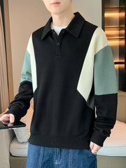 Polo T Shirt for Men Winter Pullovers Oversize Man Sweatshirt Formal Big Size Business With Collar Elasticity Emo Streetwear S