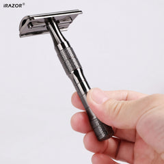 iRAZOR Double Edge Safety Razor Single Blade Shaver for Men & Women - Smooth Reusable Recyclable with 10 Original Steel Blades