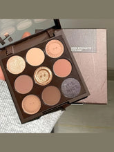 9-Color Eyeshadow Palette Earth Tones Brown Shimmer Matte Finishes Long-Lasting Pearl Dust for Daily Korean Makeup Look