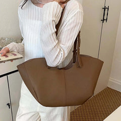 Womens PU Leather Tote Bag Large Shopper Style