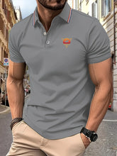 Polo Shirt Man RIDE ON! Graphic Print Summer Casual Breathable Striped Collar High Quality Men's Short Sleeve T-Shirt