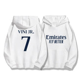 Men's Football Hoodie Autumn_Winter Madrid 7_10 Sports Training Running Hoodie Casual Fashion Loose Street Coat For Women