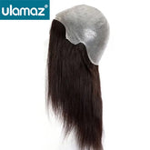 Full PU Human Hair Wigs Natural Black Hair Women's Wigs 180% Density Real Natural Hair Wig Double Knots Full Skin Wig Female