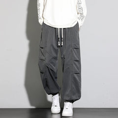 Casual men's Harem pants pants cargo pants American skinny men's pants Teenagers loose drawstr plus-size comfortable long pants