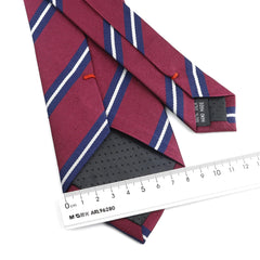 Fashion 100% Silk Tie For Men Classic Red Blue Striped Jacquard Woven Necktie Formal Business Office Cravat Accessories Gift