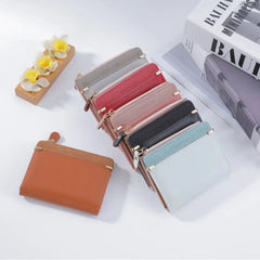 Women Wallets Leather Female Purse Mini Hasp Solid Multi-Cards Holder Fashion Coin Short Wallets Slim Small Wallet Zipper Purses