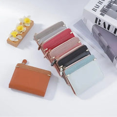 Women Wallets Leather Female Purse Mini Hasp Solid Multi-Cards Holder Fashion Coin Short Wallets Slim Small Wallet Zipper Purses