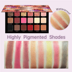 18-Color Eyeshadow Palette – Pearlescent, Matte, Fine Shimmer, Glitter, Earth Tones, Long-Lasting, High-Performance