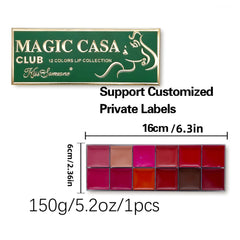 A 12 - color moisturizing long - lasting matte lipstick palette - lip cosmetics for nude makeup. It gives beautiful