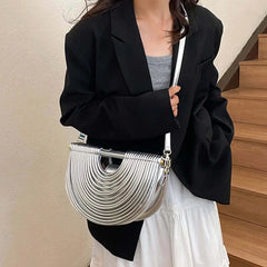 Designer Handbags Women 2025 New Luxury Brand Rope Handwoven Noodle Bags Gold Evening Clutch Bag Chic Saddle Crossbody Bag